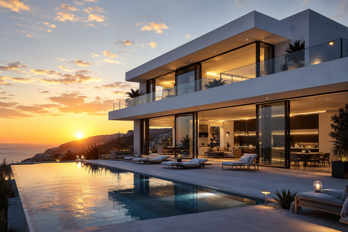 Villa Auréa — Villa contemporaine méditerranéenne coucher de soleil