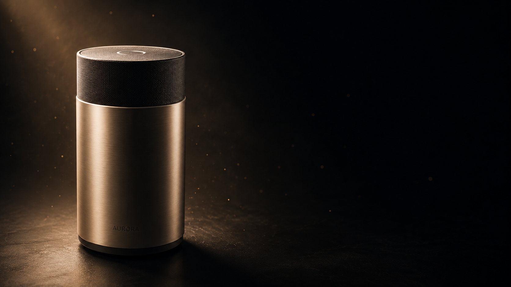 Frame vidéo hero site web — enceinte AURORA premium