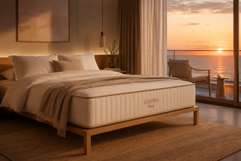 Photo d'ambiance — literie Aurora Sleep et textiles naturels