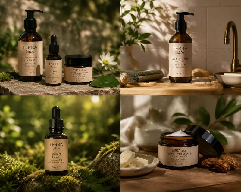 Photo packshot fond blanc — crème hydratante bio Terra Skin