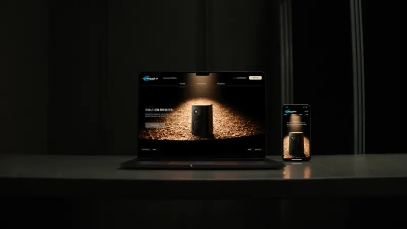 Vidéo hero IA pour page d'accueil de site web