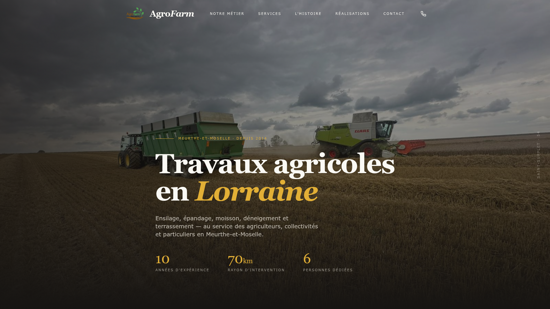 Site web Agro Farm - Travaux agricoles - réalisation Brilz Agency