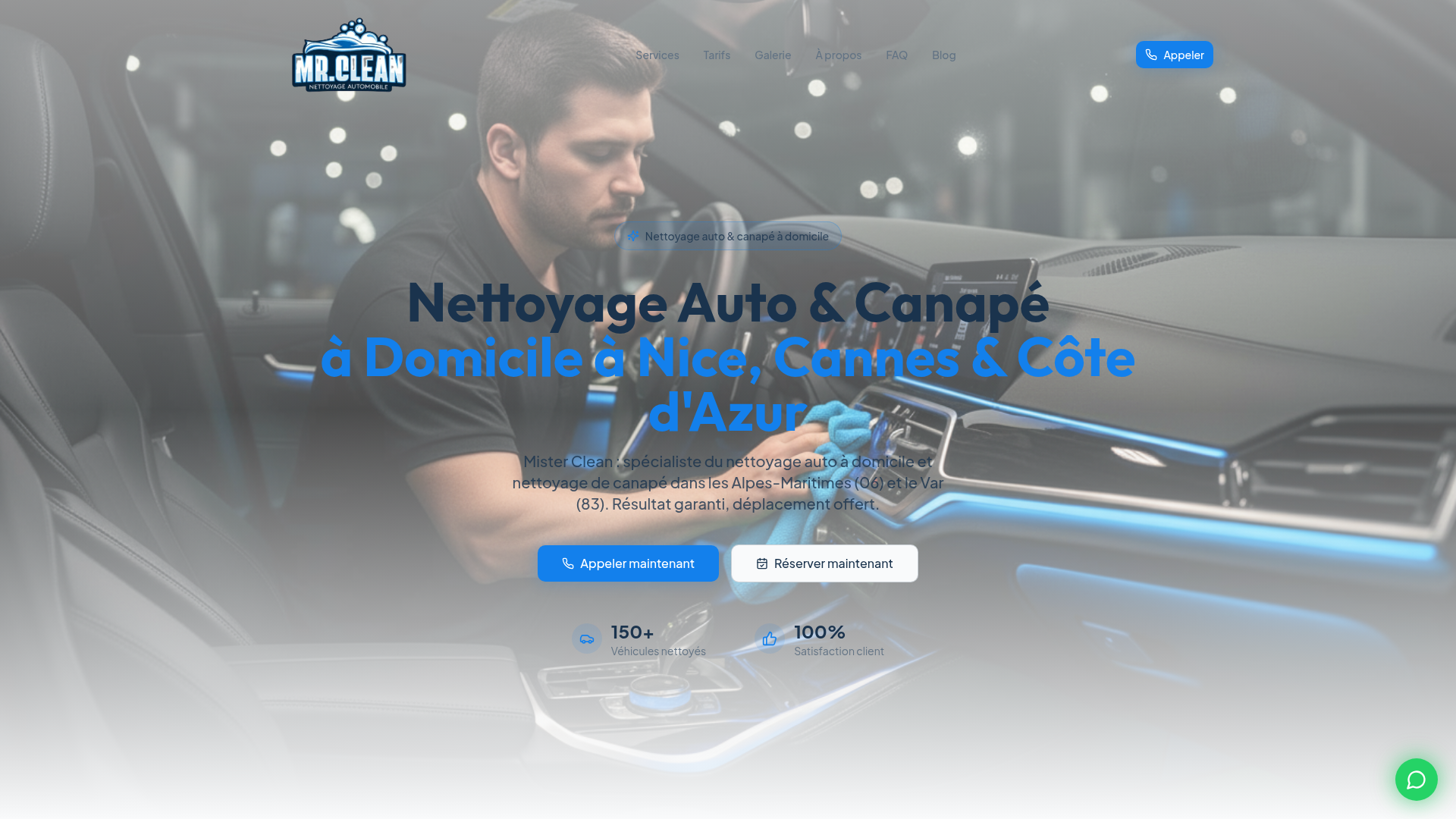 Capture d'écran du site Mister Clean - Société de nettoyage professionnel créé par Brilz Agency